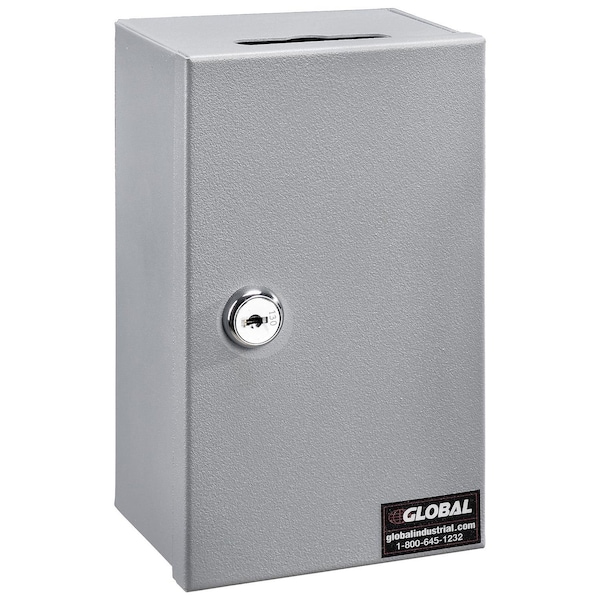 Global Industrial Drop-In Key Control Box, Keyed Alike, Gray, 4-3/8Wx3-1/4Dx7-1/4H 493371 - main